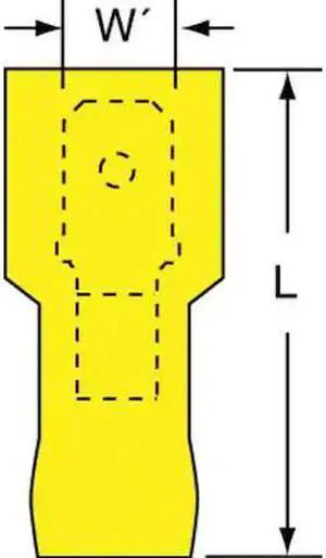 3M MTI10-250Q Male Disconnect, Yellow, 12-10AWG, PK25