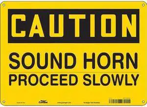 CONDOR 477H36 Safety Sign, 10 in Height, 14 in Width, Polyethylene, Horizontal