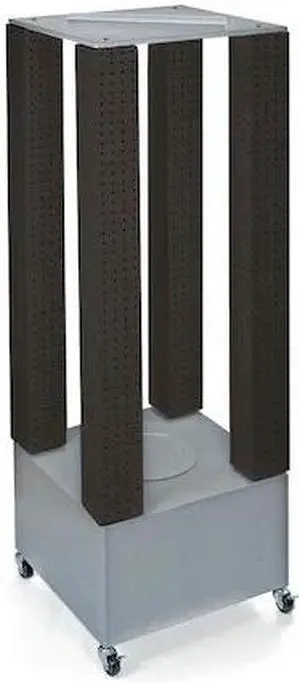 AZAR DISPLAYS 700228-BLK Multi-Tower Pegboard Floor Revolving Display Panel