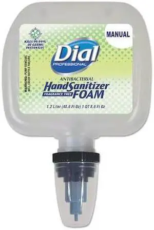 DIAL PROFESSIONAL 1700005085 Antibacterial Foaming Hand Sanitizer, 1.2L Refill,