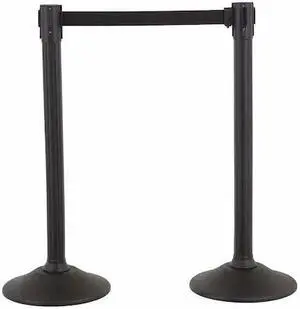 US WEIGHT U2000 Barrier Post with Belt,HDPE,Black,PR