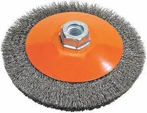 WALTER SURFACE TECHNOLOGIES 13H454 Saucer Cup Brush Crimped 4" X 5/8"-11
