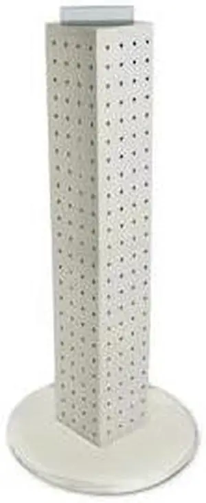 AZAR DISPLAYS 700227-WHT Four-sided 4"W x 24"H Pegboard Tower W/ Revolving 9"