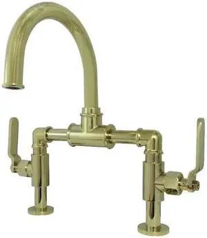 KINGSTON BRASS KS2172KL Whitaker Industrial Style Bridge Bathroom Faucet W/
