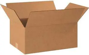 PARTNERS BRAND 18128R Corrugated Boxes, 18 1/2" x 12 1/2" x 8", Kraft, 25/Bundle