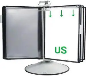 TARIFOLD RA295B Rotary Display Unit Base, 50 Pockets, Black