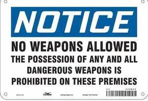 CONDOR 449M05 Safety Sign, 7 in Height, 10 in Width, Aluminum, Vertical