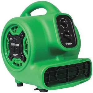 XPOWER P-230AT GREEN Mini Mighty Air Mover W/ Power Outlets and 3 hr Timer, 1/4