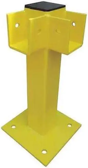 ZORO SELECT 22DN05 Corner Post,21 In.,Yellow,Steel