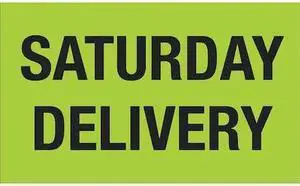 TAPE LOGIC DL3431 Labels, "Saturday Delivery", 3"x5", Fluorescent Green, 500