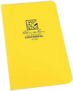 RITE IN THE RAIN 374 All Weather Book,Grid,4-5/8 x 7-1/4In.