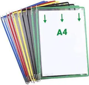 TARIFOLD P090A4 Assorted Color A4 Size Display Pockets, PK10