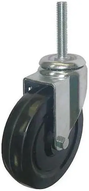 ZORO SELECT 20TM35 Swivel Stem Castr,Rubbr,5 in,200 lb,Blk