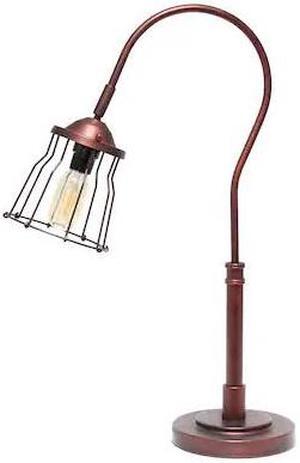 Lalia Home Rustic Caged Shade Table Lamp, Red Bronze