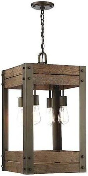 NUVO 60/6426 Winchester 5-Light Pendant Bronze/Aged Wood Finish NUVO 60/6426 Winchester 5-Light Pendant Bronze/Aged Wood Finish