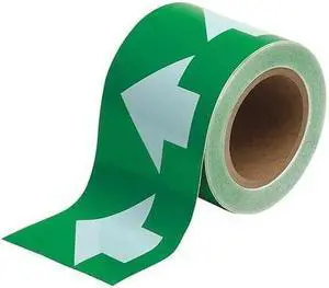 BRADY 91290 Arrow Tape,White/Green,4 In. W