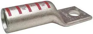 ZORO SELECT 24C334 One-Hole Compression Lug, 350 kcmil Max, 1/2 in Stud, Long