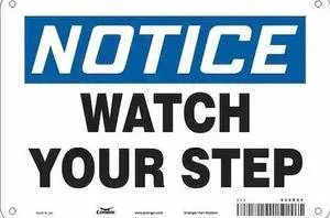 CONDOR 469R94 Safety Sign, 7 in Height, 10 in Width, Aluminum, Vertical