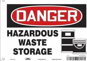 CONDOR 470G56 Safety Sign, 7 in Height, 10 in Width, Aluminum, Vertical
