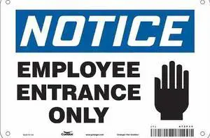 CONDOR 472F35 Safety Sign, 7 in Height, 10 in Width, Aluminum, Vertical
