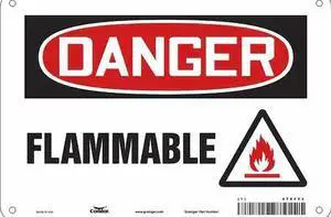 CONDOR 478F52 Danger Sign,10" Wx7" H,0.032" Thickness, 478F52