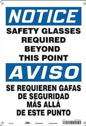 CONDOR 466Z64 Safety Sign, 14 in Height, 10 in Width, Aluminum, Vertical
