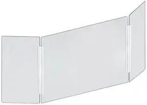 AZAR DISPLAYS 176194-100 Large Tri Fold Clear Acrylic Plexiglass Shield PPE