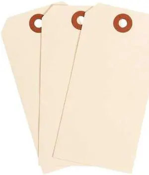 BRADY 102044 Blank Shipping Tag, Cardstock, 4-3/4" H x 2-3/8" W, Manila,