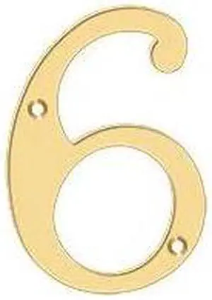 DELTANA RN4-6 Numbers, Solid Brass Lifetime Brass 4"