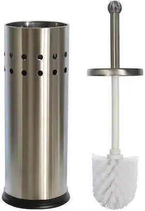 BLUE DONUTS BD3931147 Blue Donuts Vented Stainless Steel Toilet Brush Holder
