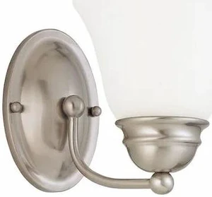 NUVO 60-3264 Empire 1 Light 7 in. Vanity Frosted White Glass Brushed Nick NUVO 60-3264 Empire 1 Light 7 in. Vanity Frosted White Glass Brushed Nick