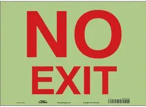 CONDOR 480H30 Exit Sign, Vinyl, 14" W, 10" H, No Exit, White