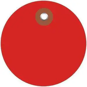 PARTNERS BRAND G26070 Plastic Circle Tags, 2", Red, 100/Each