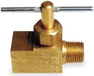 ZORO SELECT 6MN31 Needle Valve,Straight,Brass,1/8 In.
