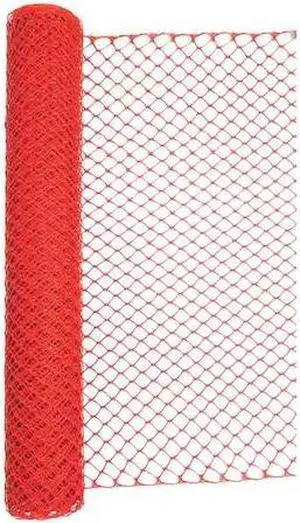 ZORO SELECT 33L955 Barrier Fence, 4ft. H, 50 ft. L, Orange