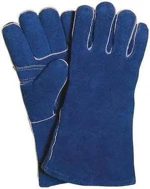 TILLMAN 1018B Cowhide Leather Stick Welding Gloves, Straight Thumb, Blue, Size