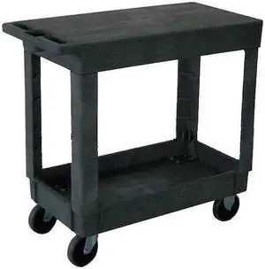 ZORO SELECT 5UTJ5 Polypropylene Utility Cart with Deep Lipped & Flush Plastic