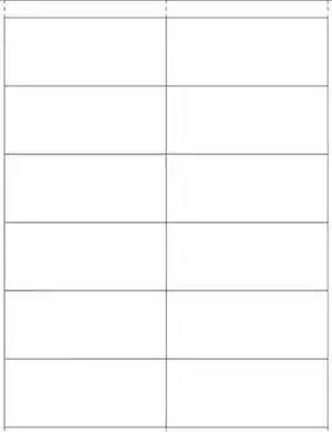 PARTNERS BRAND LH252 Plastic Label Holder Insert Cards, 1 11/16" x 4", White,