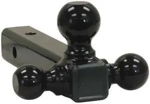 BUYERS PRODUCTS 1802202 Tri-Ball Hitch-Tubular Shank with Black Towing Balls