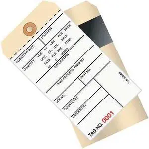 PARTNERS BRAND G17091 Inventory Tag,Carbon,6 1/4x3 1/8",PK500, 10 Point
