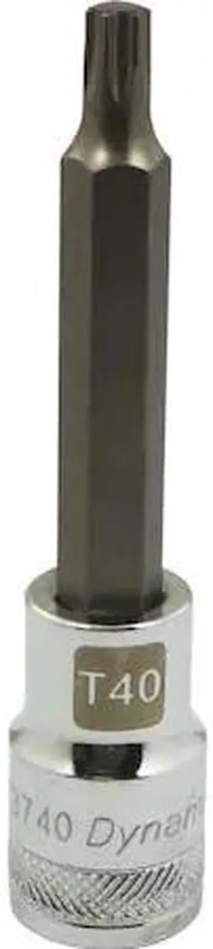 DYNAMIC D013740 Tools 1/2 Drive Torx Head, T40 Long Bit, Chrome Finish Socket