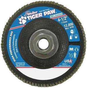 WEILER 98805 Flap Disc,Type 27,4-1/2in. dia., 36 Grit