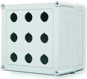 GE VM775-PBM9 Pushbutton Enclosure,22mm,9 Hole,Plastic