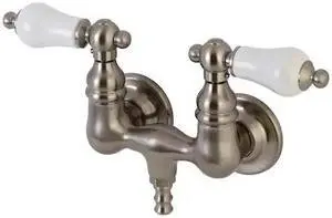 KINGSTON BRASS AE35T8 Wall-Mount Clawfoot Tub Faucet, Brushed Nickel, Tub Wall