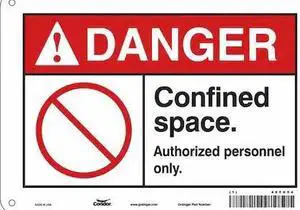 CONDOR 465H54 Safety Sign, 7 in Height, 10 in Width, Aluminum, Vertical