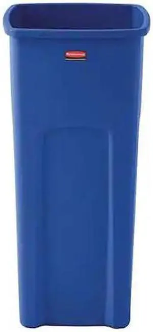 RUBBERMAID FG356973BLUE 23 gal Square Plastic Recycling Bin , Blue