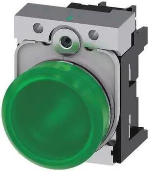 SIEMENS 3SU1153-6AA40-1AA0 Pilot Light Complete,Round Shape,Green