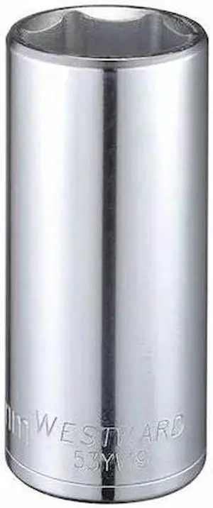 WESTWARD 53YV19 1/2" Drive, Metric Socket, 28mm Socket Sz, 6 Pts