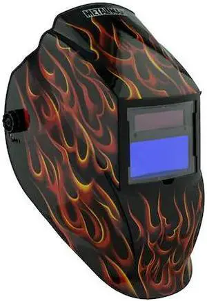 METAL MAN ARF8550SGC Auto Darkening Welding Helmet - Red Real Flame