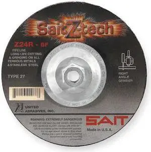UNITED ABRASIVES/SAIT 22634 Cut-Off & Grinding Wheel, Type 27, 7 in Dia, 0.125